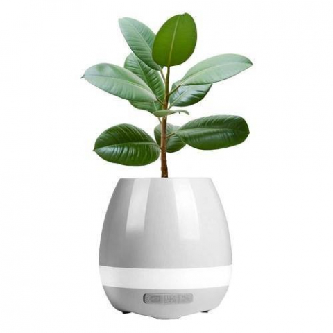 Boxa bluetooth, ghiveci muzical cu lumina de veghe, 5W - Alb [2]