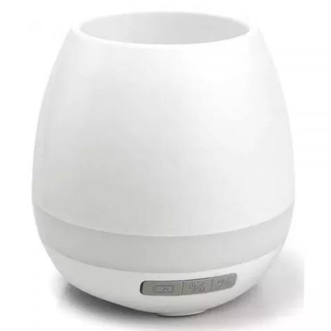CASA & GRADINA - Boxa bluetooth, ghiveci muzical cu lumina de veghe, 5W - Alb