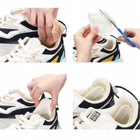 Branturi din spuma pentru calcai, 2 piese, confort sporit, autoadezive, alb [6]