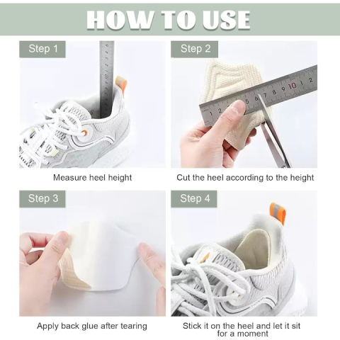 Branturi pentru calcai cu pernite din spuma 4D, 2 piese, amortizare superioara, autoadezive, marime universala, ideale pentru reducerea frecarii si cresterea confortului in incaltamintea de zi cu zi,  [6]