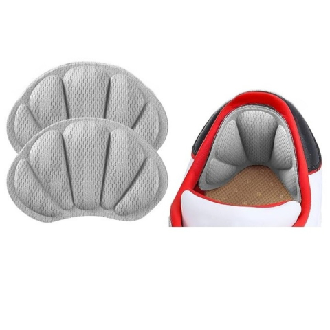 Branturi pentru calcai cu pernite din spuma cu memorie, 2 piese, confort sporit si amortizare, autoadezive, design universal pentru reducerea frecarii si stabilizarea piciorului, culoare gri [2]