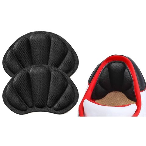 Branturi pentru calcai cu pernite din spuma cu memorie, 2 piese, confort sporit si amortizare, autoadezive, design universal pentru reducerea frecarii si stabilizarea piciorului, culoare negru [2]