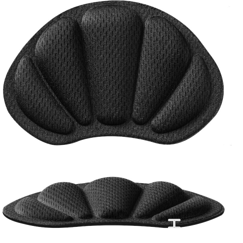 Branturi pentru calcai cu pernite din spuma cu memorie, 2 piese, confort sporit si amortizare, autoadezive, design universal pentru reducerea frecarii si stabilizarea piciorului, culoare negru [1]