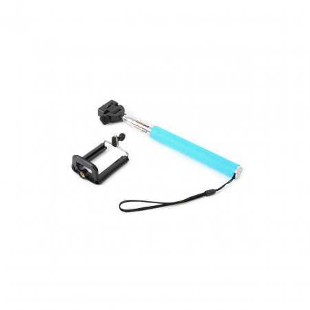 Selfie stickuri - Brat telescopic cu filet universal 1/4 si suport reglabil pentru telefon - Albastru