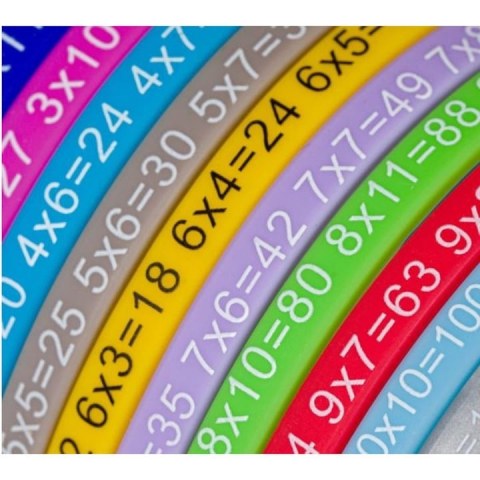 Bratari educationale multicolor, set 12 bucati, tabla inmultirii, silicon flexibil, pentru invatarea matematicii prin joaca, 4 ani+ [2]