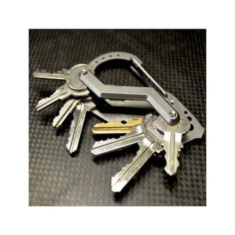 Breloc carabiniera multifunctionala organizator chei, multitool din otel inoxidabil cu surubelnita, deschizator sticle si cheie fixa [3]