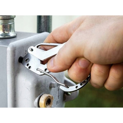 Breloc carabiniera multifunctionala organizator chei, multitool din otel inoxidabil cu surubelnita, deschizator sticle si cheie fixa [4]