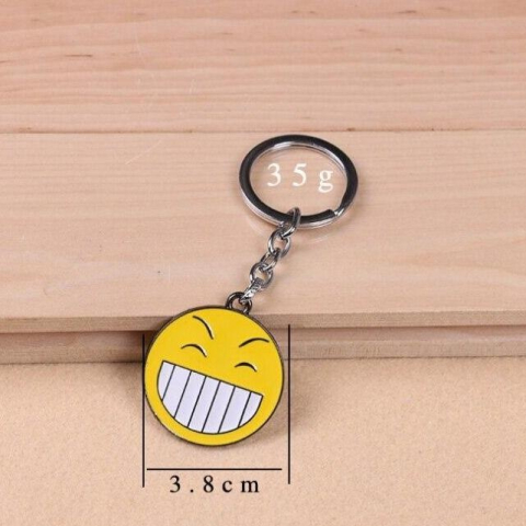 Breloc chei emoticon zambitor, fata comica, metalic, galben, 9.8 x 3.8 cm, inel 2.6 cm, accesoriu decorativ [2]