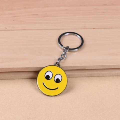 Breloc chei emoticon zambitor simplu, metalic, galben, 9.8 x 3.8 cm, inel 2.6 cm, accesoriu decorativ [1]