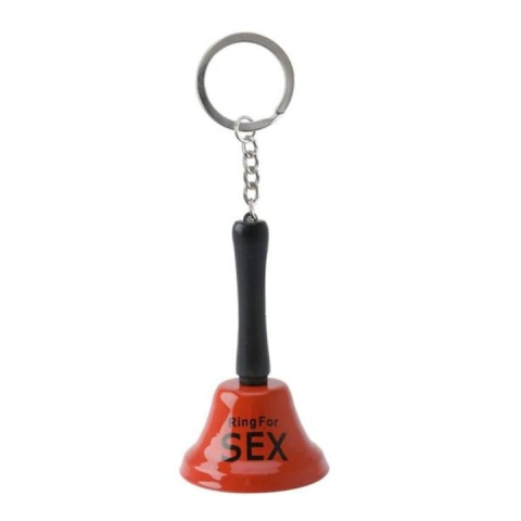 Breloc clopotel „Ring for Sex” rosu cu inel si lant, accesoriu distractiv sonor, inaltime 6.5 cm [1]
