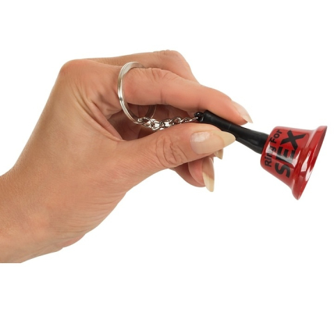 Breloc clopotel „Ring for Sex” rosu cu inel si lant, accesoriu distractiv sonor, inaltime 6.5 cm [3]