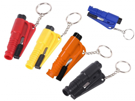 Breloc de supravietuire multifunctional 3in1,ciocan,cutit,fluier - Rosu [3]