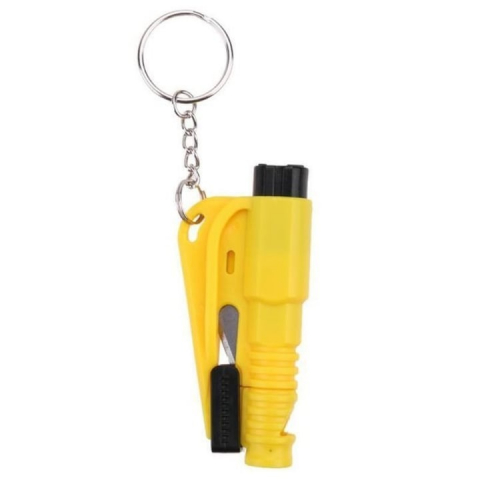 SPORT ȘI ACTIVITĂȚI - Breloc de supravietuire multifunctional 3in1,ciocan,cutit,fluier - Galben