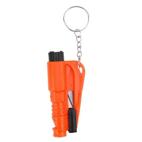 SPORT ȘI ACTIVITĂȚI - Breloc de supravietuire multifunctional 3in1,ciocan,cutit,fluier - Portocaliu