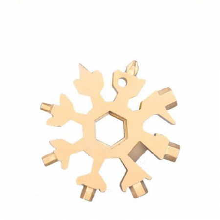 Surubelnite si biti - Surubelnita multifunctionala,18 in1, Model fulg de nea 6x6 cm - Auriu