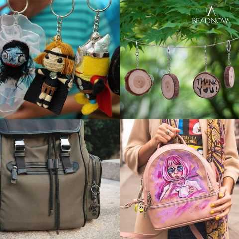 Breloc metalic cu lant, metal nichelat rezistent, pentru accesorii si proiecte DIY, 1 bucata [4]