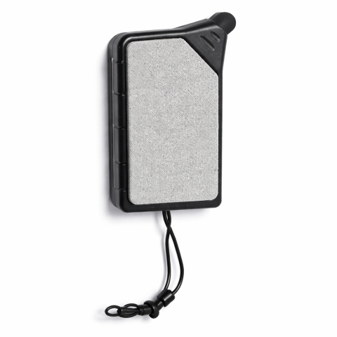 CASA & GRADINA - Breloc multifunctional cu touch pentru telefon si pad curatare ecran, ABS si metal, 6 x 2 x 1.3 cm, alb negru