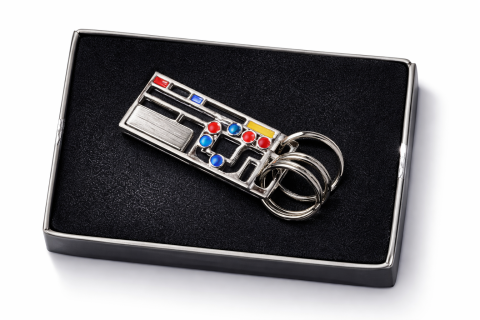 Breloc puzzle anti stres pentru 3 chei, bile colorate mobile, metal multicolor, organizare chei, design geometric modern [3]