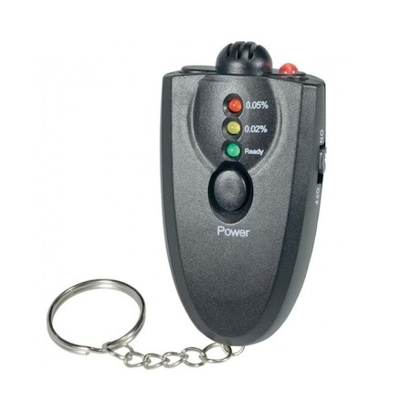 Alte gadgeturi auto - Breloc tip cheie auto cu alcool tester, etilotest functional si precis - Negru