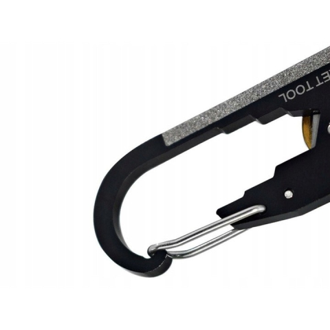 Breloc unealta multifunctionala 20 in 1, din otel inoxidabil, design tip carabina, 8 x 2.5 cm – instrument compact pentru uz zilnic, camping, drumetii si reparatii [1]