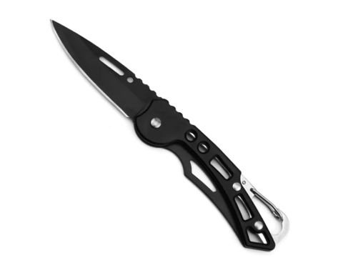 CASA & GRADINA - Briceag Pliabil din Oțel, 15 cm, Lamă Ascuțită, Negru cu Carabină de Prindere