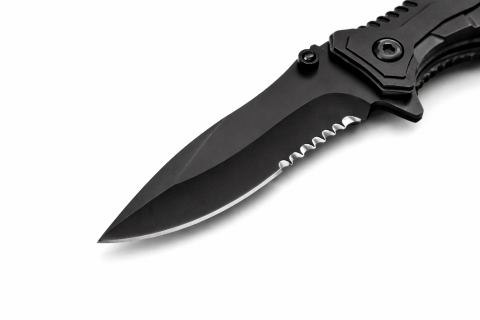 Briceag supravietuire si camping, multifunctional, negru, otel [1]