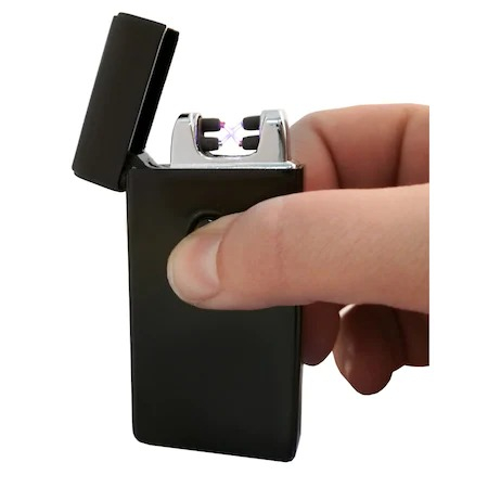Bricheta cu Flacara Anti-Vant, Functioneaza Fara Gaz, Incarcare USB, Culoare Negru [5]