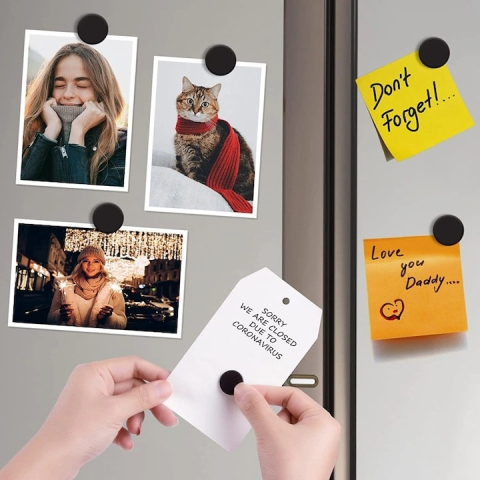 Buline magnetice autoadezive pentru fixare si organizare, set 20 bucati, diametru 38 mm [8]