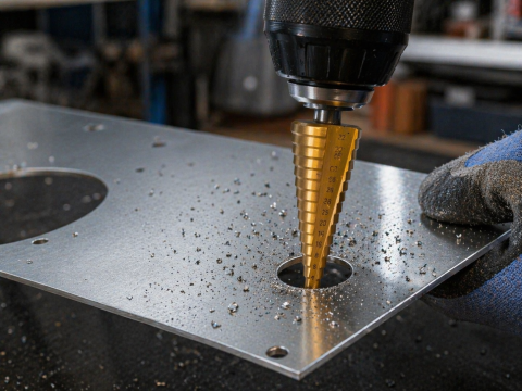 Burghiu conic in trepte 4-32 mm pentru metal, acoperire titan, gaurire progresiva fara bavuri [1]