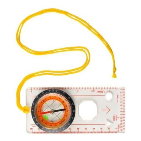 SPORT ȘI ACTIVITĂȚI - Busola compacta pentru explorare si orientare, cu snur de purtare si baza transparenta, 12.7 x 6 cm