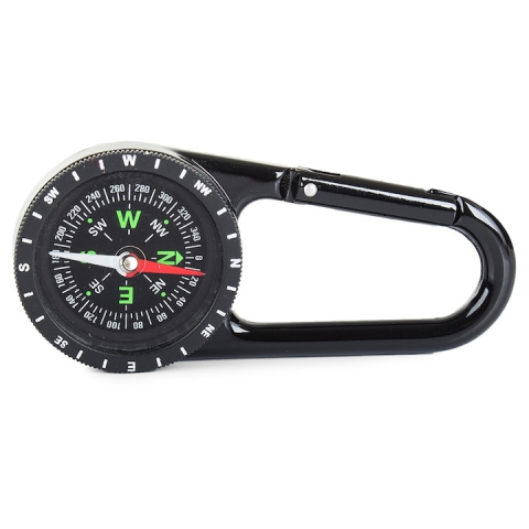 Busola de buzunar cu carabina metalica, orientare precisa, cadran clar cu gradatii, pentru camping drumetii explorare si supravietuire, neagra [6]