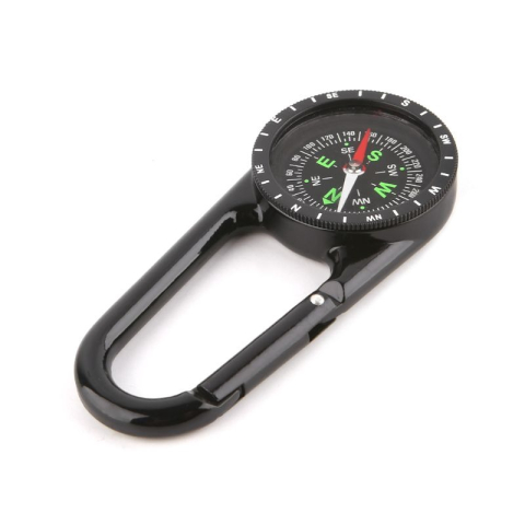 Busola de buzunar cu carabina metalica, orientare precisa, cadran clar cu gradatii, pentru camping drumetii explorare si supravietuire, neagra [2]