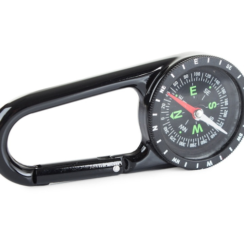 Busola de buzunar cu carabina metalica, orientare precisa, cadran clar cu gradatii, pentru camping drumetii explorare si supravietuire, neagra [9]