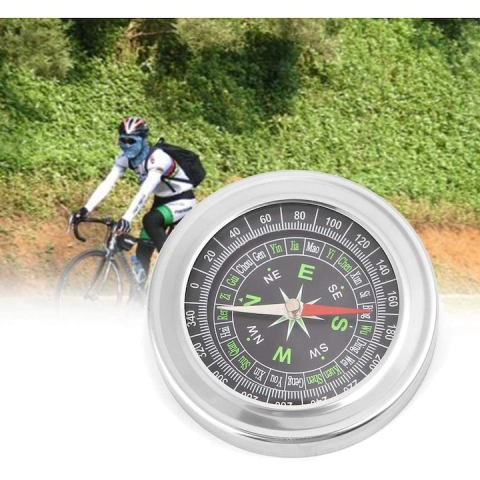Busola metalica compacta pentru drumetii, cu cadran gradat si carcasa rezistenta, diametru 7.5 cm, argintiu [2]