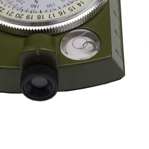 Busola metalica profesionala verde militar, navigatie precisa cu vizor, nivela si cadran lichid, drumetii outdoor, 57 mm [1]