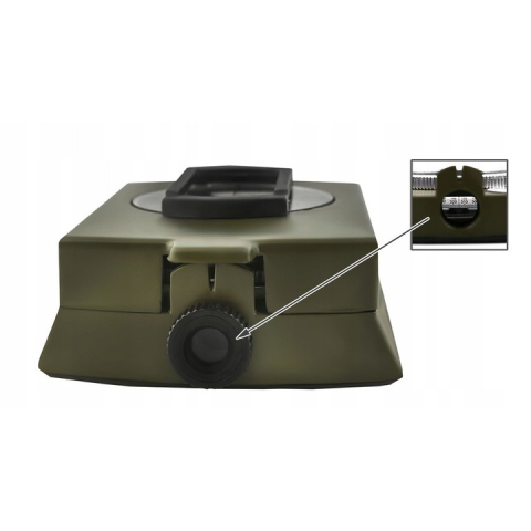 Busola militara cu capac de protectie, corp metalic, reper prismatic, cadran luminos, husa si snur incluse, ideala pentru drumetii si orientare in teren, verde militar [5]