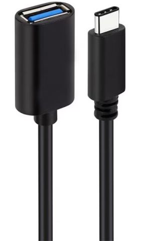 Cablu adaptor negru USB-C la USB-A mama, 16 cm, OTG pentru conectare stick USB, tastatura, mouse, controller si alte periferice compatibile [1]