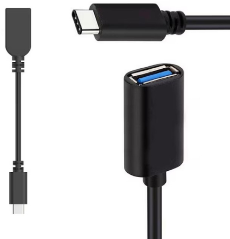 Cablu adaptor negru USB-C la USB-A mama, 16 cm, OTG pentru conectare stick USB, tastatura, mouse, controller si alte periferice compatibile [3]