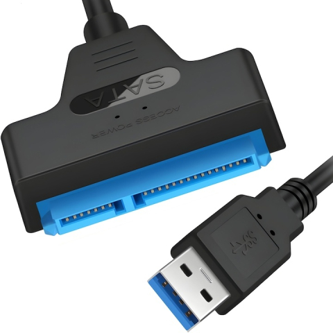 Cablu adaptor SATA la USB 3.0 pentru SSD si HDD 2.5 inch, transfer date 6 Gb/s, Plug & Play, 33.5 cm [1]