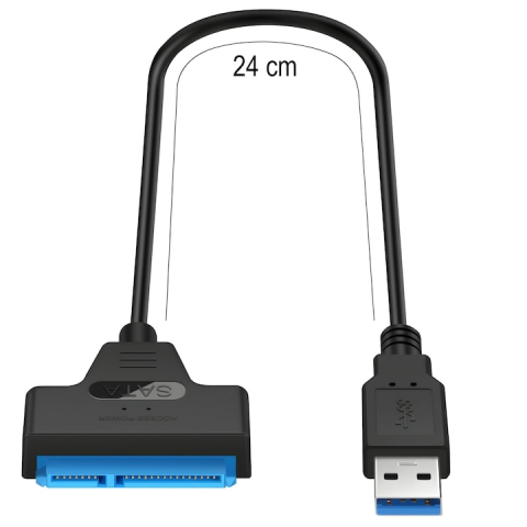 Cablu adaptor SATA la USB 3.0 pentru SSD si HDD 2.5 inch, transfer date 6 Gb/s, Plug & Play, 33.5 cm [7]