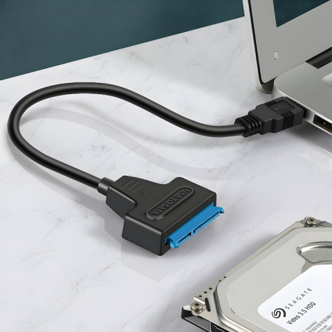 Cablu adaptor SATA la USB 3.0 pentru SSD si HDD 2.5 inch, transfer date 6 Gb/s, Plug & Play, 33.5 cm [3]