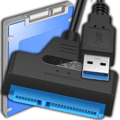 Cablu adaptor SATA la USB 3.0 pentru SSD si HDD 2.5 inch, transfer date 6 Gb/s, Plug & Play, 33.5 cm [2]