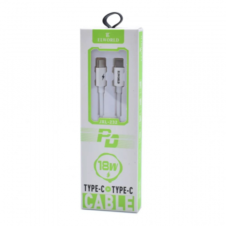 Cabluri USB - Cablu date si incarcare rapida,18W USB C-USB C - Alb