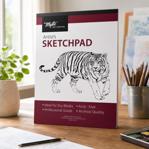 Caiet pentru schite cu tema animale, 50 file, hartie 80 g/mp, 28 x 35,5 cm, coperta carton visinie, Perfect Bound, pentru desen si ilustratii [3]
