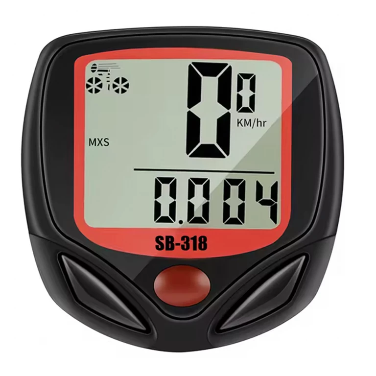 Calculator de bicicleta negru 46 x 46 mm, 15 functii, cu fir, display LCD iluminat [8]
