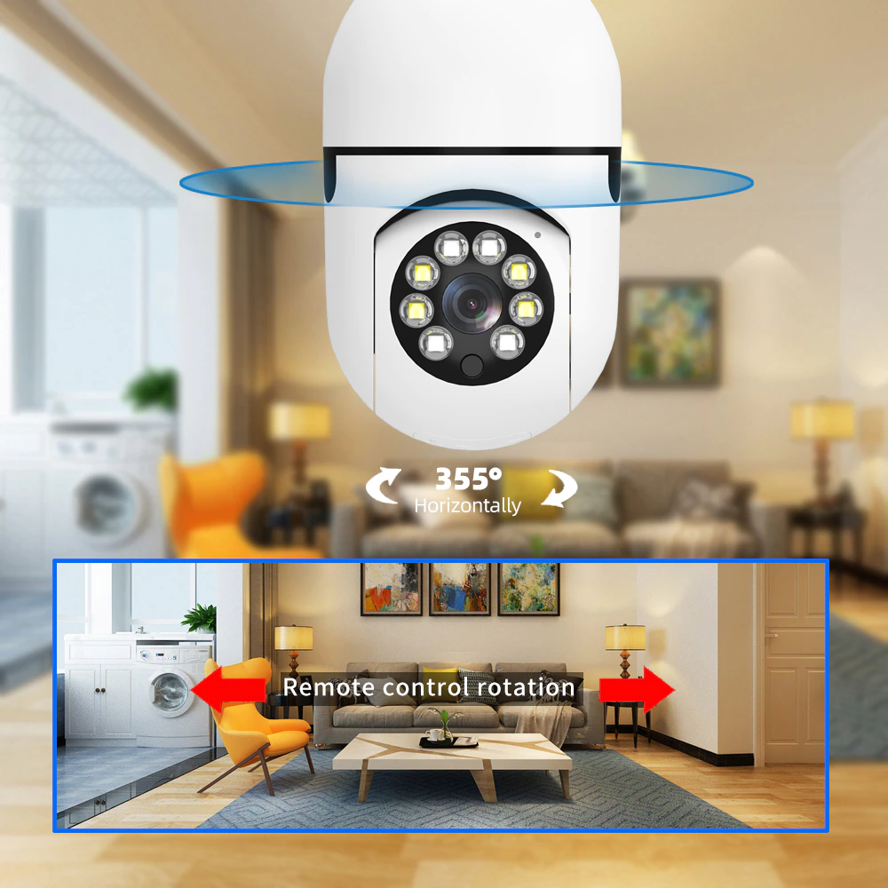 Camera de supraveghere wifi,senzori miscare,conectare Android,iOS,soclu bec E27 [5]