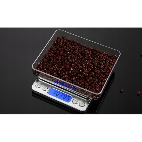 Cantar de bucatarie de precizie 0.1 g, electronic, cu functie de numarare, TARA, suport de cantarire detasabil, auto-off, 2000 x 0.1 g, gri platinat [6]