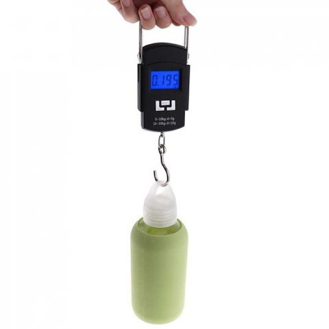 Cantar digital portabil pentru bagaje, 50 kg, functii HOLD si TARE, afisaj LCD, unitati multiple, carlig inox, negru [6]