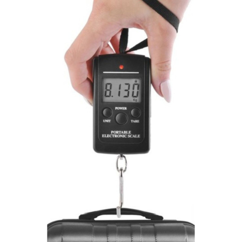 Cantar portabil pentru valize si colete, 40 kg, negru, afisaj LED, precizie 5 g, 8.5 x 4.8 x 2 cm [4]