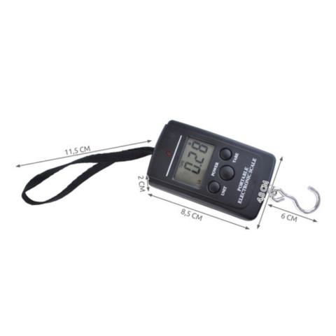 Cantar portabil pentru valize si colete, 40 kg, negru, afisaj LED, precizie 5 g, 8.5 x 4.8 x 2 cm [3]